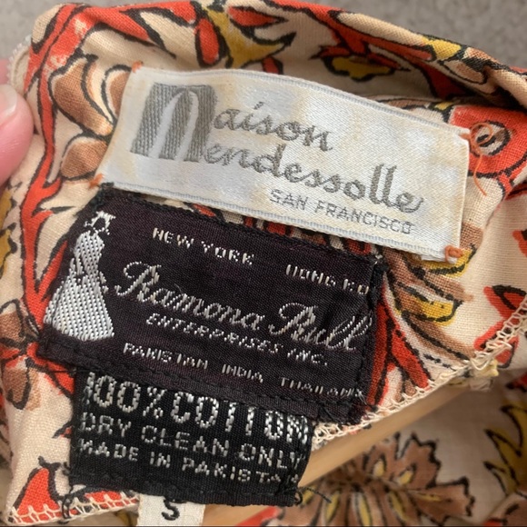 1970s Boho Ramona Rull Hand Block Print Maxi Dress - Picture 6 of 13